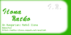 ilona matko business card