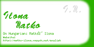 ilona matko business card